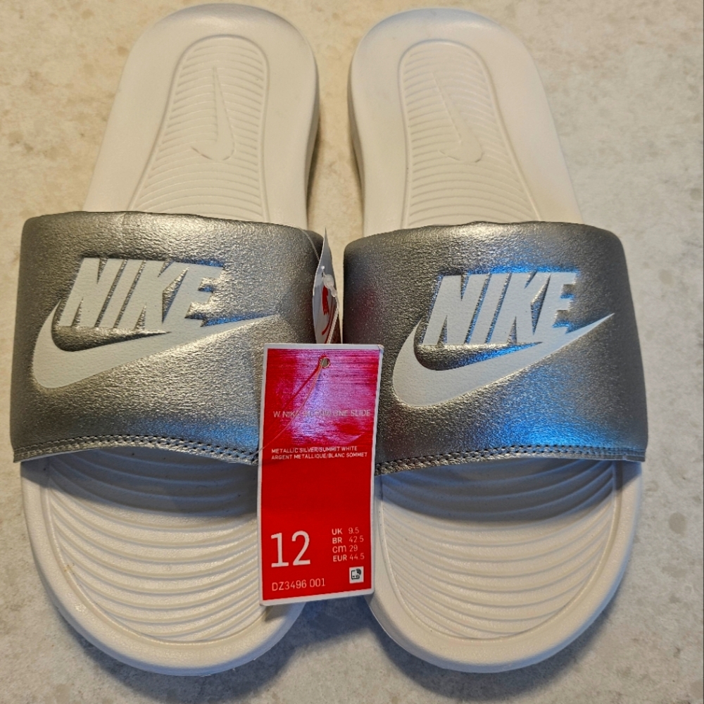 Nike Kids Silver Slide Sandals